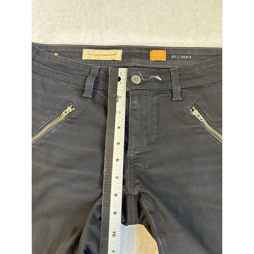 Pilcro And the Letterpress Womens 28 Black Zipper Ankle Pants Sexy Baddie Rocker